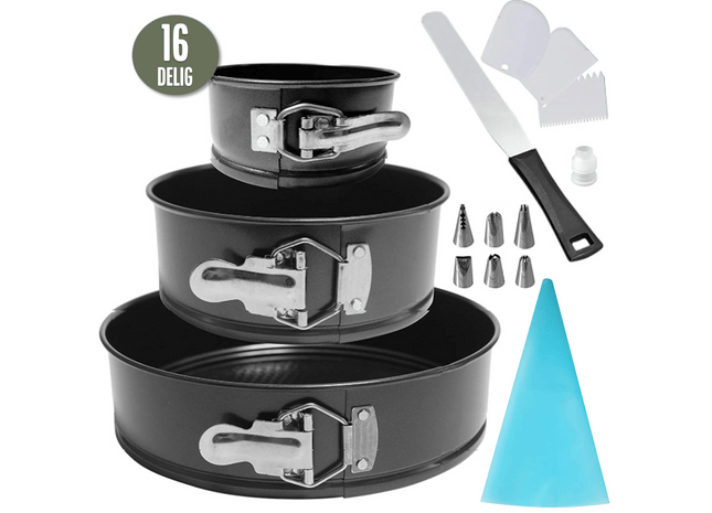 16-delig Ronde Springvorm Set