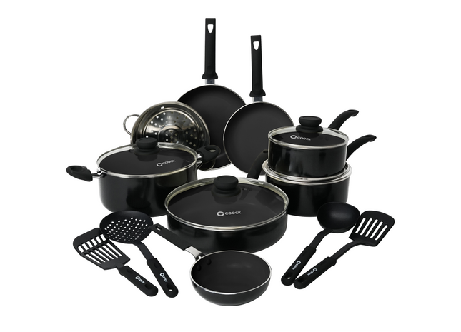 COOCK - 22-Delige Pannenset - Zwart