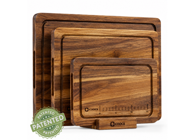 Acacia Snijplanken & Serveerplanken Set met Houder