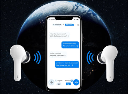 Vertaalcomputer - AI Vertaal apparaat met spraak - Draadloze Oordopjes met Vertaalfunctie - Environmental Noice Cancelling - Bluetooth 5.0 - Vertaler voor 127 Talen