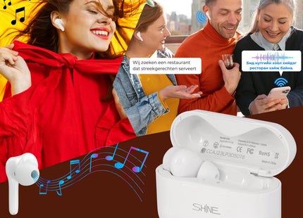 Vertaalcomputer - AI Vertaal apparaat met spraak - Draadloze Oordopjes met Vertaalfunctie - Environmental Noice Cancelling - Bluetooth 5.0 - Vertaler voor 127 Talen