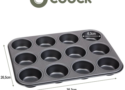 Muffin Bakvorm 35,3 x 26,5 x 3cm. - Incl. 50 Papieren vormpjes
