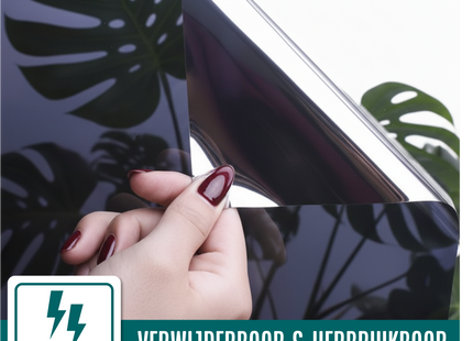 Zonwerende & Isolerende Raamfolie met Spiegeleffect 25% - Zwart