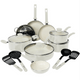 22-Delige Pannenset - Speciale Anti-Aanbak Coating - Ergonomische Koudgrepen - Gerecycled Aluminium - Wit - Wit
