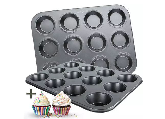 Muffin Bakvorm 35,3 x 26,5 x 3cm. - Incl. 50 Papieren vormpjes