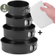 4-Delig Ronde Springvorm Set - Bakblik Rond - Taartvorm - Bakvorm met Anti Aanbaklaag - Maten 12 tot 28cm - Incl Deegschraper