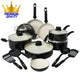 COOCK - 22-Delige Pannenset - Zwart/Wit