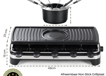 Coock KB-8019 Fondue & Gourmet Set 10 - 2-in-1 Combinatie