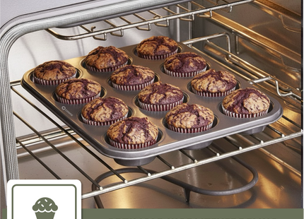 Muffin Bakvorm 35,3 x 26,5 x 3cm. - Incl. 50 Papieren vormpjes