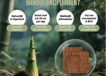 Bamboe Snijplankenset met Houder