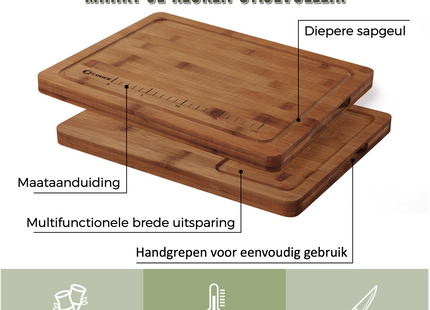 Bamboe Snijplankenset met Houder