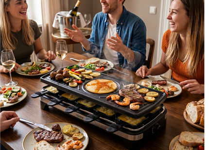Coock KB-8019 Gourmetstel & Raclette - 10 Personen - XXL Bakplaat