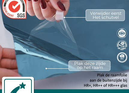 Zonwerende & Isolerende Raamfolie met Spiegeleffect 25% - Blauw