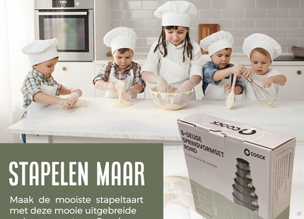4-Delig Ronde Springvorm Set - Bakblik Rond - Taartvorm - Bakvorm met Anti Aanbaklaag - Maten 12 tot 28cm - Incl Deegschraper
