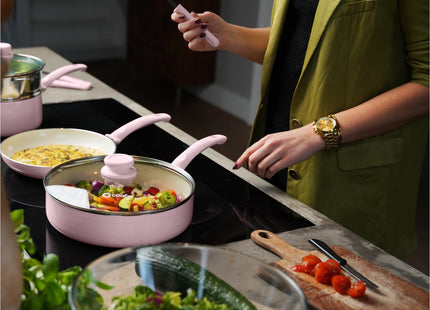 COOCK - 19-Delige Pannenset - Roze/Wit