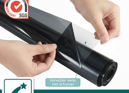 Zelfklevende Auto Raamfolie 75X300CM - Verduisterend - 20% Lichtdoorlatend