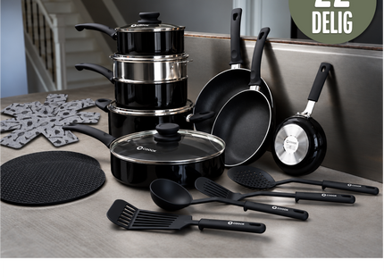 COOCK - 22-Delige Pannenset - Zwart