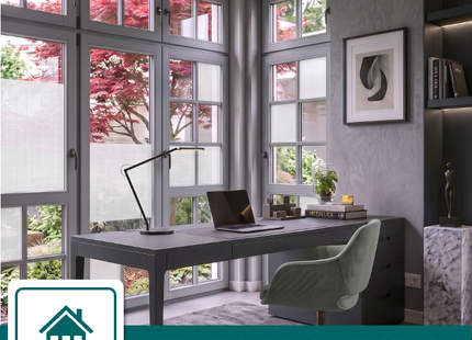 Insulating & Sun-resistant Static Window Film HR++ - Anti-glare - Linen look - Gray 