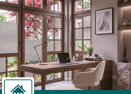 Insulating & Sun-resistant Static Window Film HR++ - Anti-glare - Linen look - Gray 