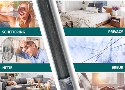 Textiel Raamfolie - Granite – Zonwerend - Privacy Folie - HR++(+) Zelfklevend - Exclusieve Uitstraling – Gerecycled PET (kopie)