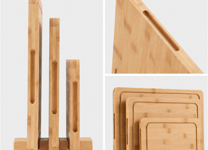 Bamboo Cutting Board Set with Holder