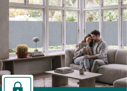 Insulating & Sun-resistant Static Window Film HR++ - Anti-glare - Linen look - Gray 
