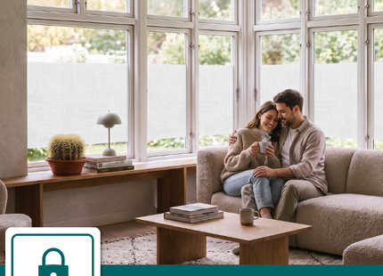 Insulating & Sun-resistant Static Window Film HR++ - Anti-glare - Linen look - Gray 