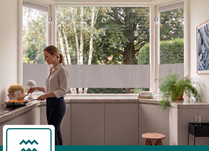 Insulating & Sun-resistant Static Window Film HR++ - Anti-glare - Linen look - Gray 