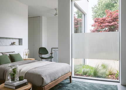 Insulating & Sun-resistant Static Window Film HR++ - Anti-glare - Linen look - Gray 