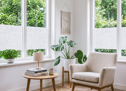 Insulating & Sun-resistant Static Window Film HR++ - Anti-glare - Linen look - Gray 