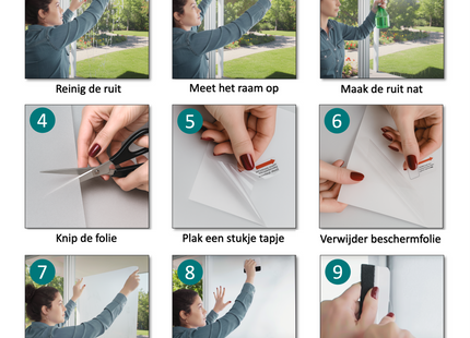 Isolerende & Zonwerende Statische Raamfolie HR++ - Anti Inkijk - Scherven Regenboogeffect