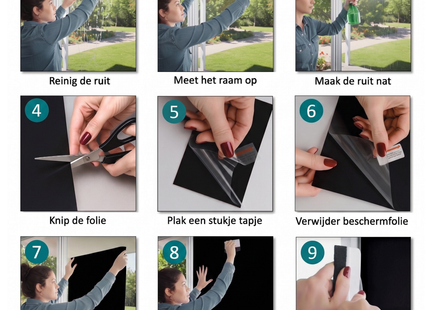 Isolerende & Zonwerende Verduisteringsfolie - Blackout Raamfolie Zwart/wit