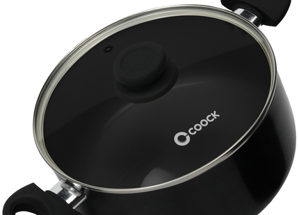 Kookpan 5000ml - Speciale Anti-Aanbak Coating - Ergonomische Koudgrepen - Gerecycled Aluminium - Zwart