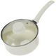 Steelpan met deksel Inductie - 2500ml - Speciale Anti-Aanbak Coating - Sauspan met Ergonomische Koudgrepen - Gerecycled Aluminium - Wit