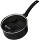 Steelpan met deksel Inductie - 2500ml - Speciale Anti-Aanbak Coating - Sauspan met Ergonomische Koudgrepen - Gerecycled Aluminium - Zwart