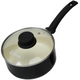Steelpan met deksel Inductie - 2500ml - Speciale Anti-Aanbak Coating - Sauspan met Ergonomische Koudgrepen - Gerecycled Aluminium - Zwart/Wit