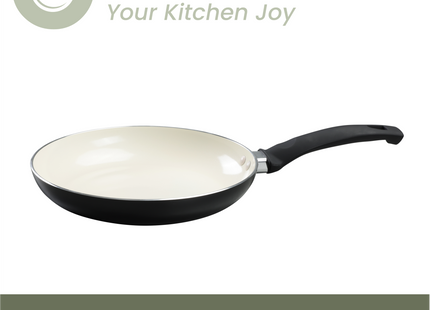 Koekenpan Inductie - 1500ml - Speciale Anti-Aanbak Coating - Koekenpannen met Ergonomische Koudgrepen - Gerecycled Aluminium - Zwart/Wit
