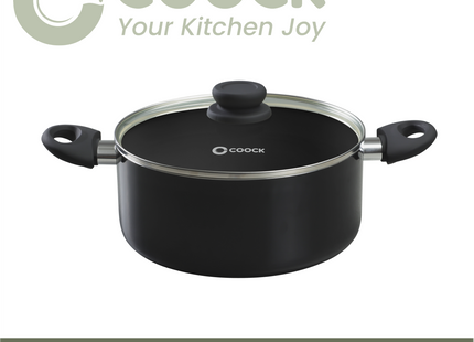 Kookpan 5000ml - Speciale Anti-Aanbak Coating - Ergonomische Koudgrepen - Gerecycled Aluminium - Zwart